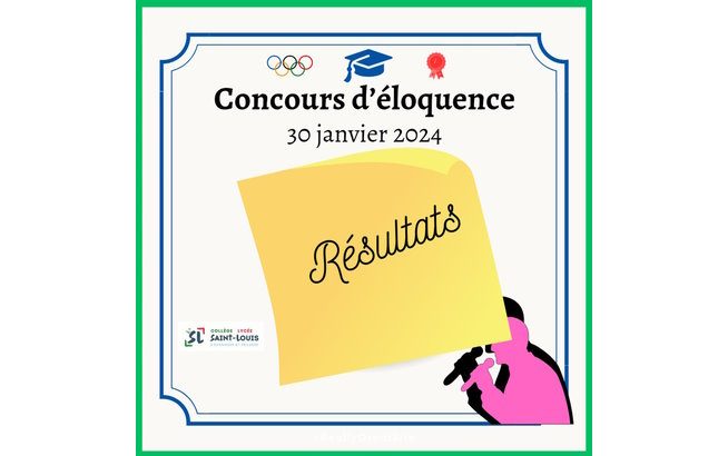 Concours d’éloquence du 30 janvier 2024 : les résultats